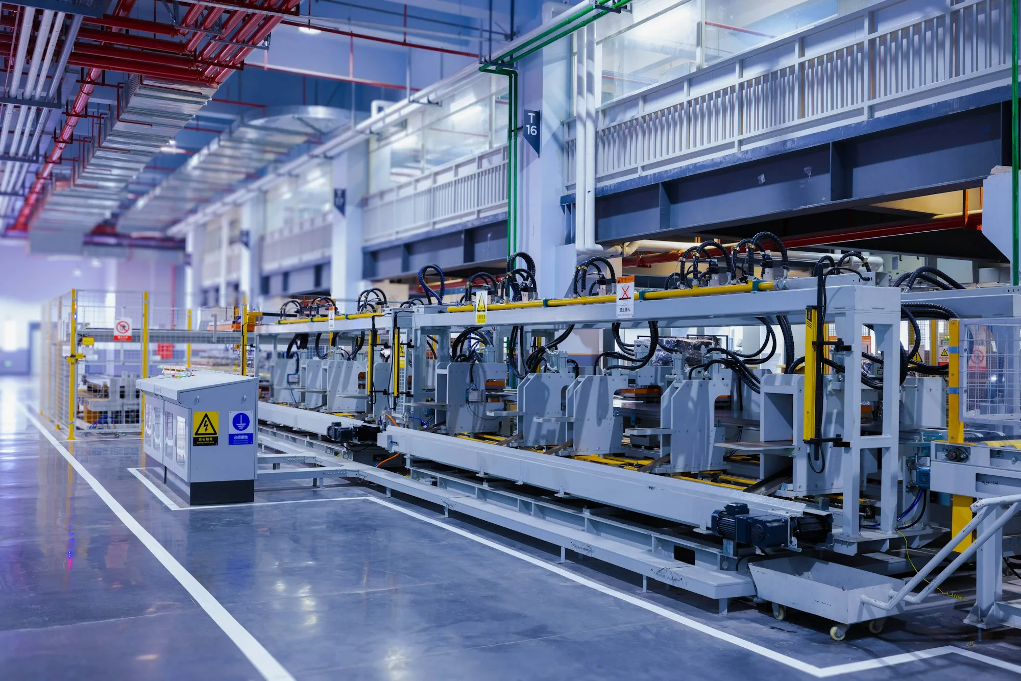 A production line inside a modern manufacturing plant